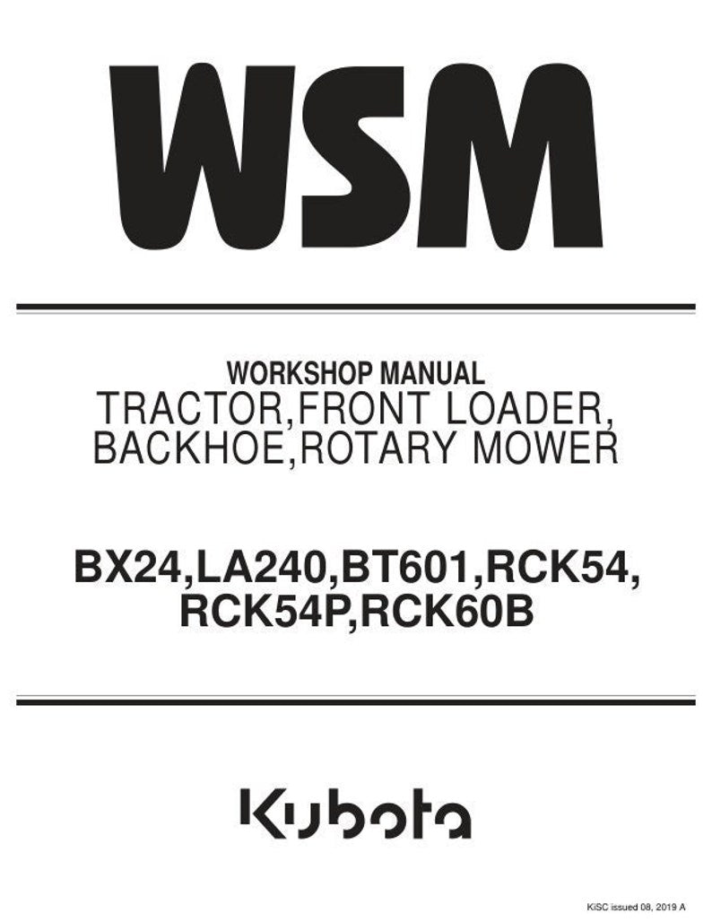 Kubota BX24 Tractor Service Manual service manual preview page 2