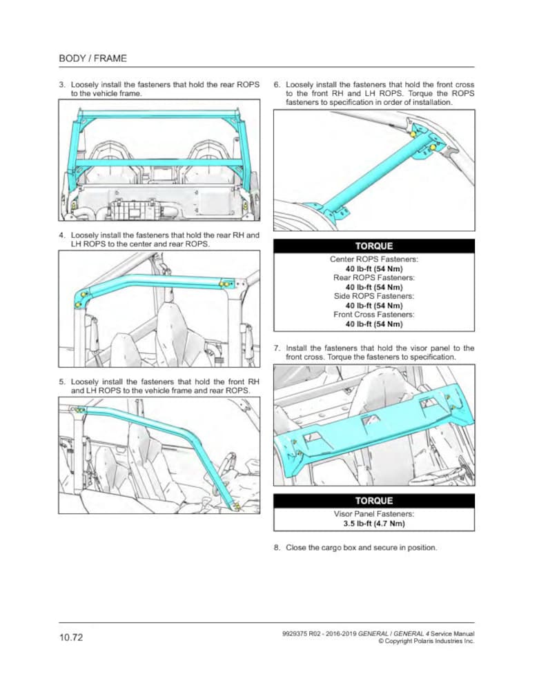 Polaris General 1000 Service Manual service manual preview page 9