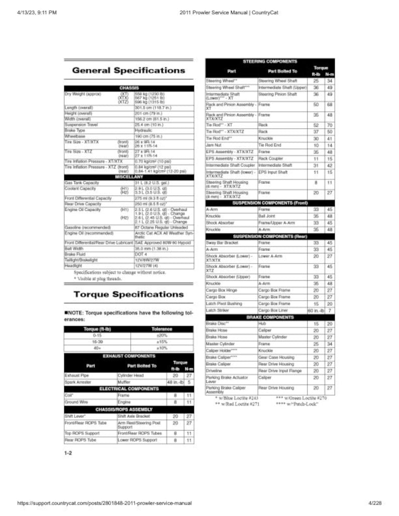 Arctic Cat Prowler HDX Service Manual service manual preview page 7