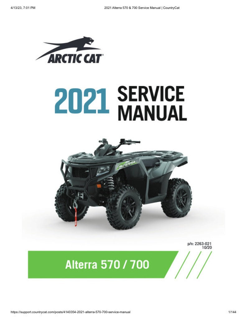 2021-2025 Arctic Cat Alterra 570 700 Service Manual service manual preview page 2