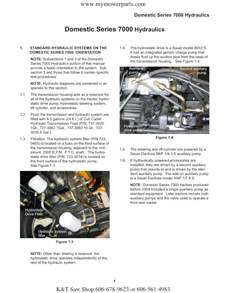 Cub Cadet Domestic 7000 Tractor Service Manual service manual preview page 4