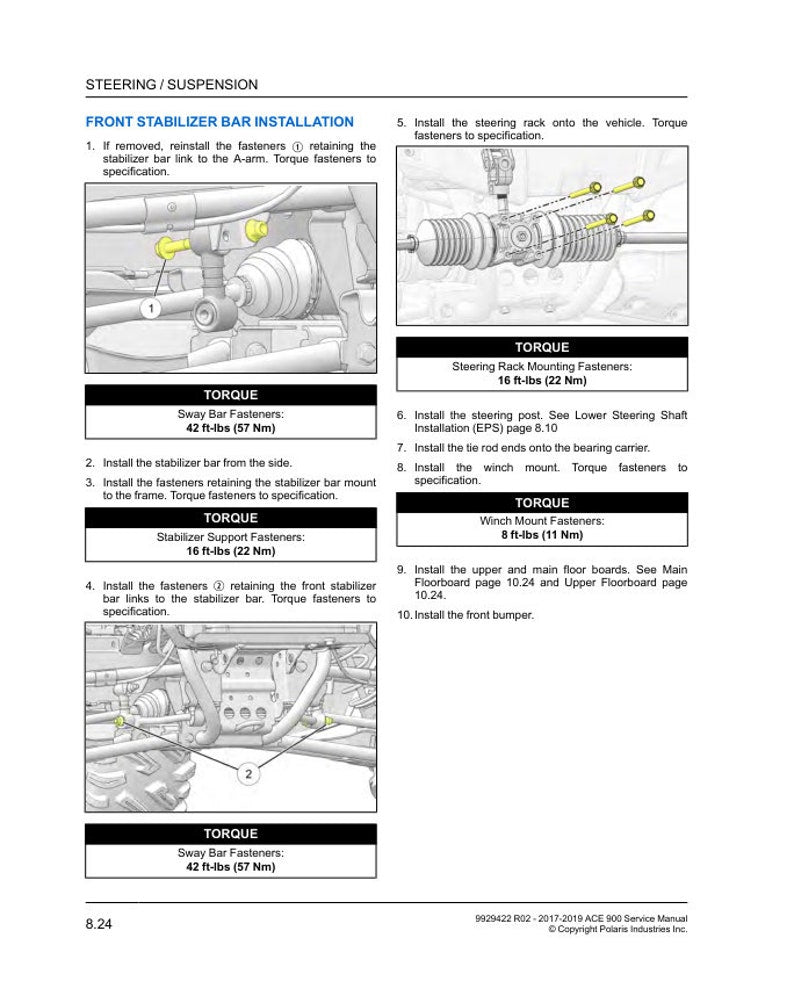 Polaris ACE 900 Service Manual service manual preview page 8