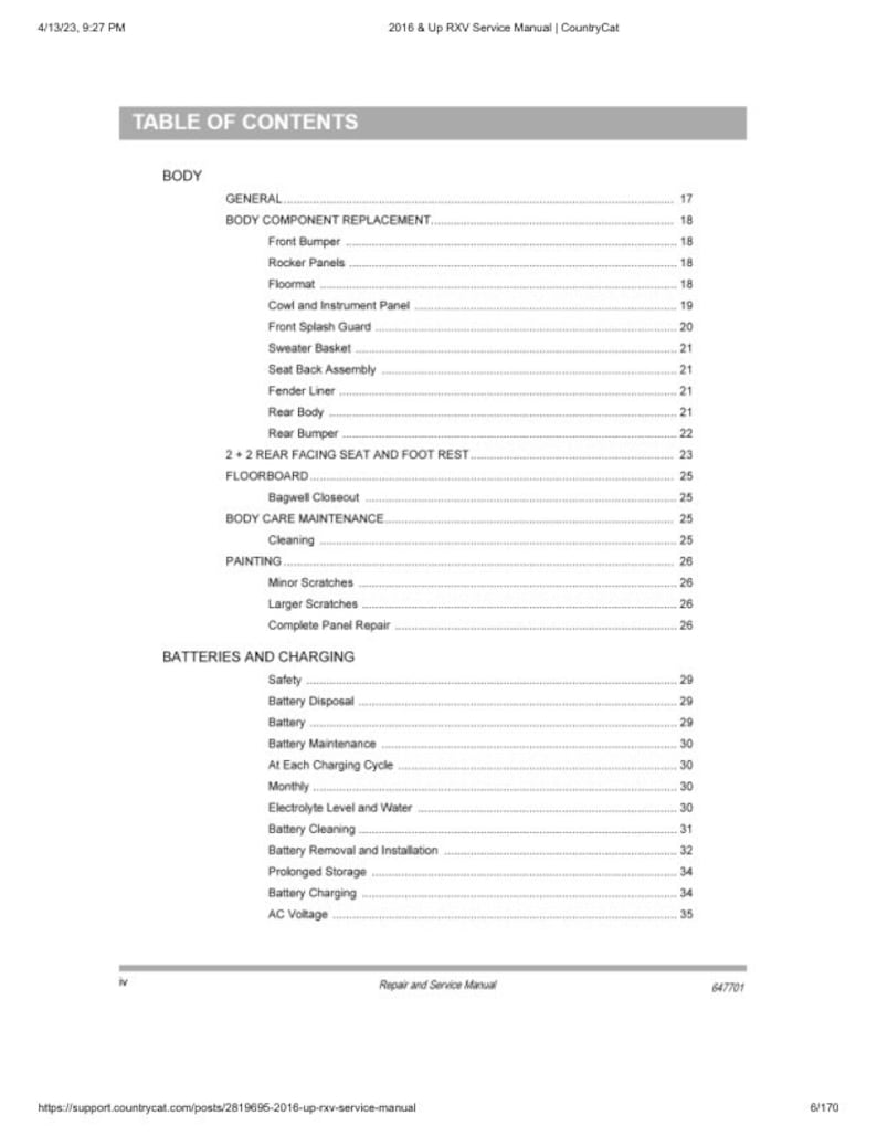 EZGO RXV Electric Service Manual service manual preview page 8