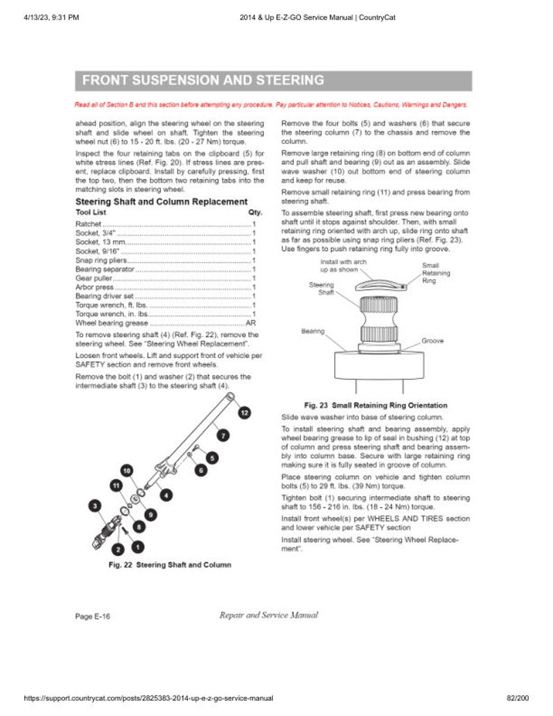 EZGO Fleet Freedom Shuttle TXT Gas Service Manual service manual preview page 6