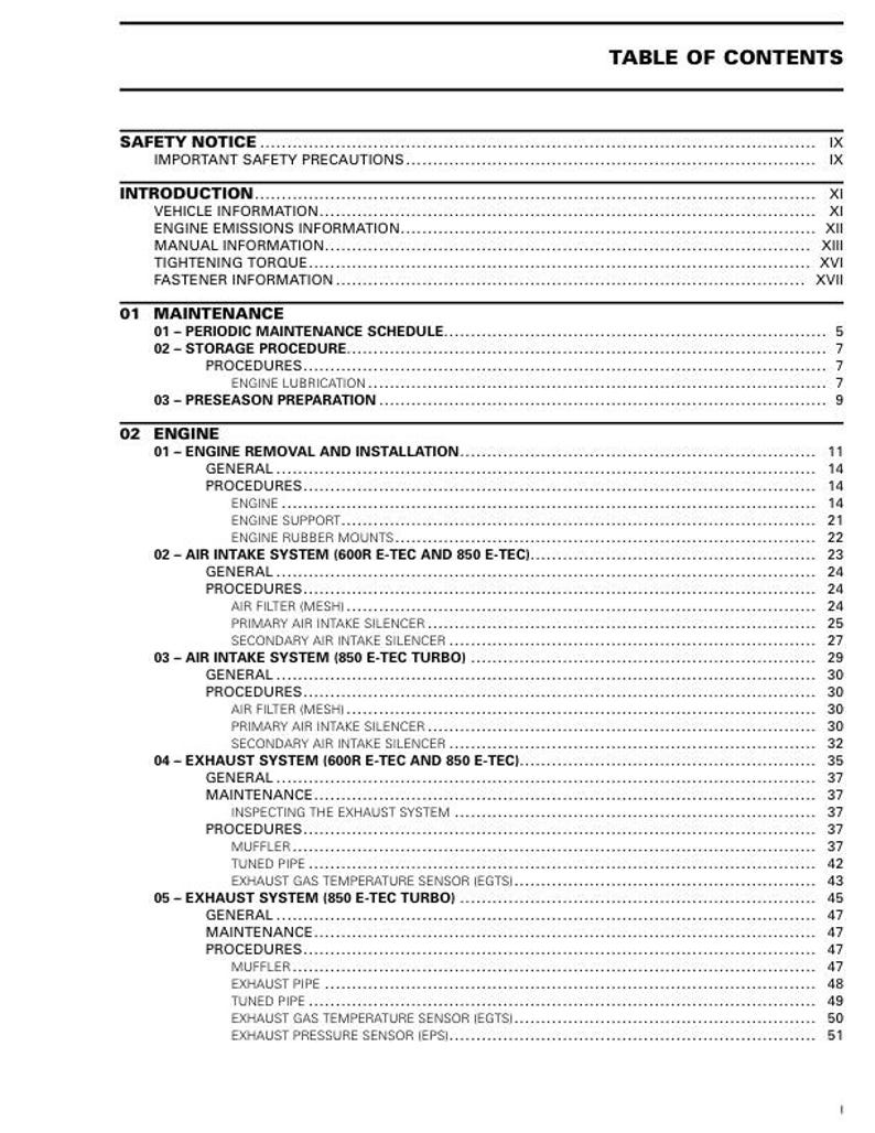 2023 Skidoo Summit Freeride 600 850 900 Service Manual service manual preview page 3