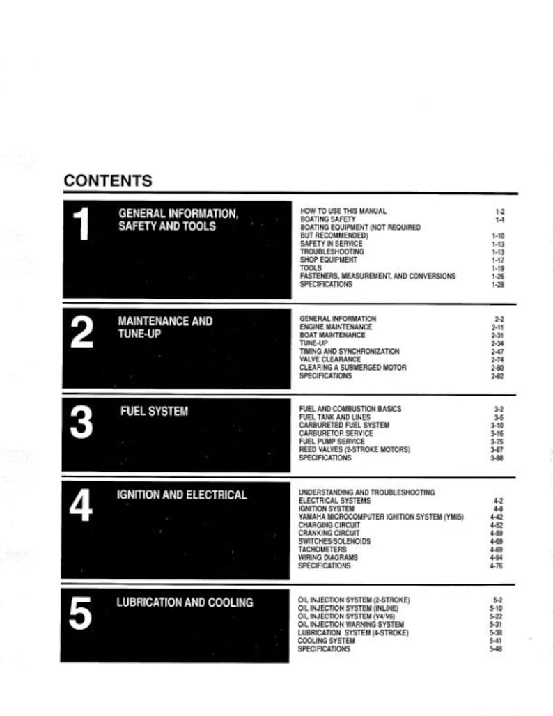 Yamaha 2 - 250 HP Service Manual service manual preview page 2