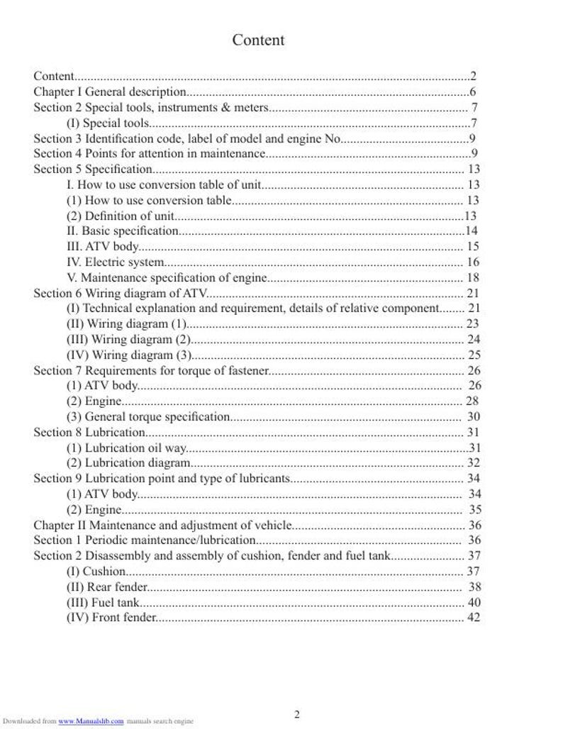 Baja 250 Service Manual service manual preview page 8