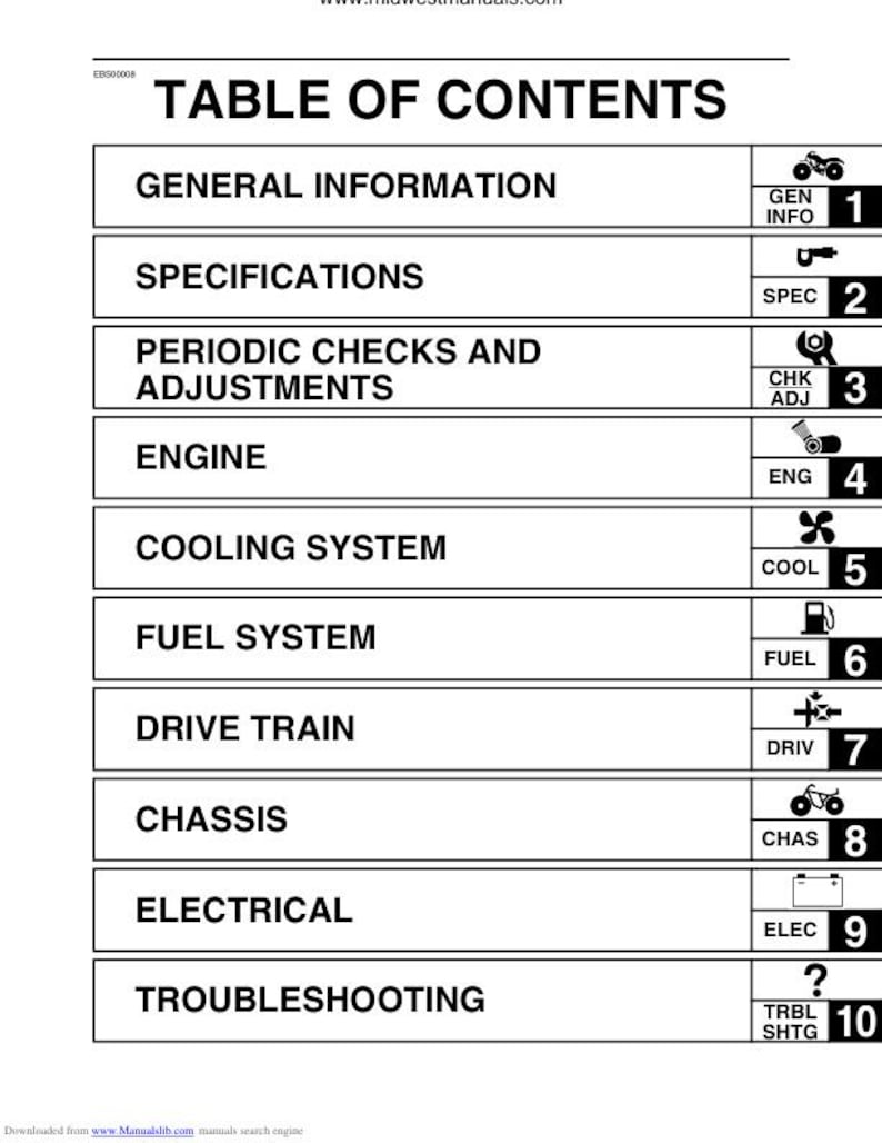 Yamaha Rhino YXR660 Service Manual service manual preview page 2