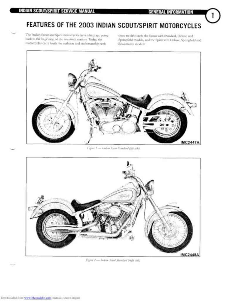 Indian Scout Centennial Springfield Deluxe Service Manual service manual preview page 2