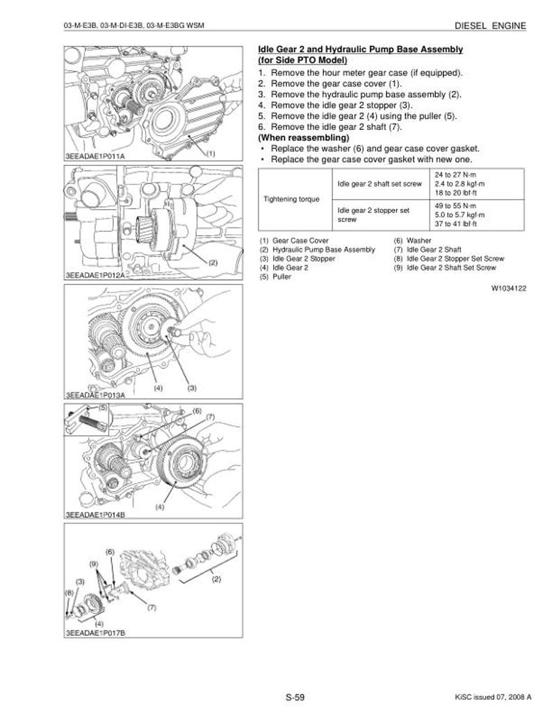 Kubota D1503-M D1703 D1803 D2003 D2203 D2403 Diesel Engine Service Manual service manual preview page 9