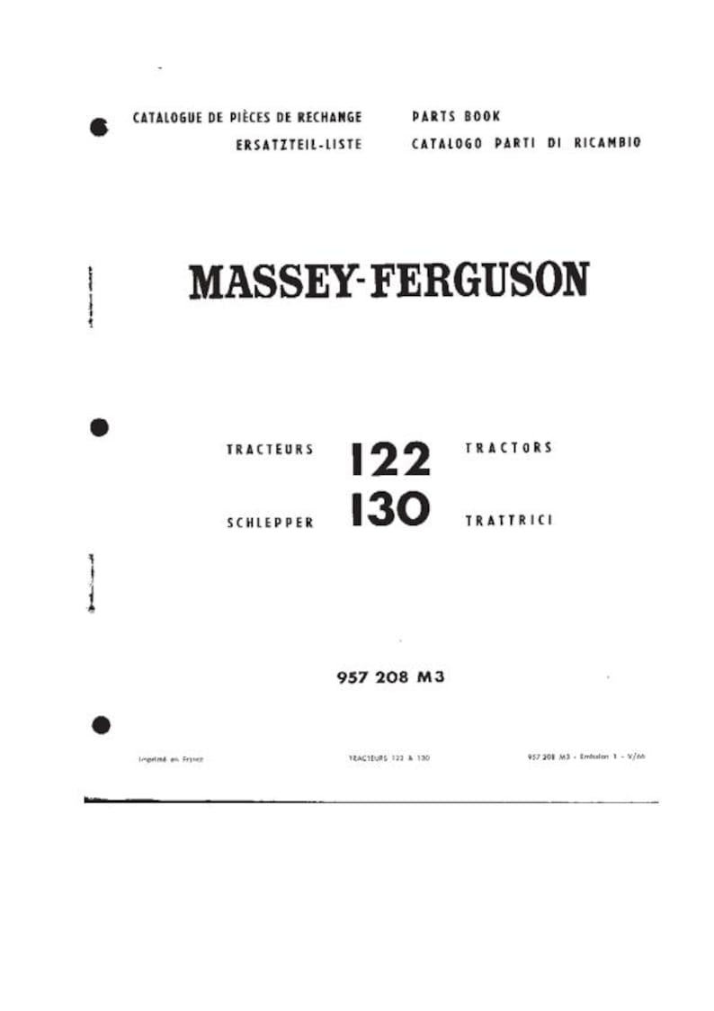 Massey Ferguson MF35 MF122 MF130 MF135 MF148 Tractor Service Manual service manual preview page 6