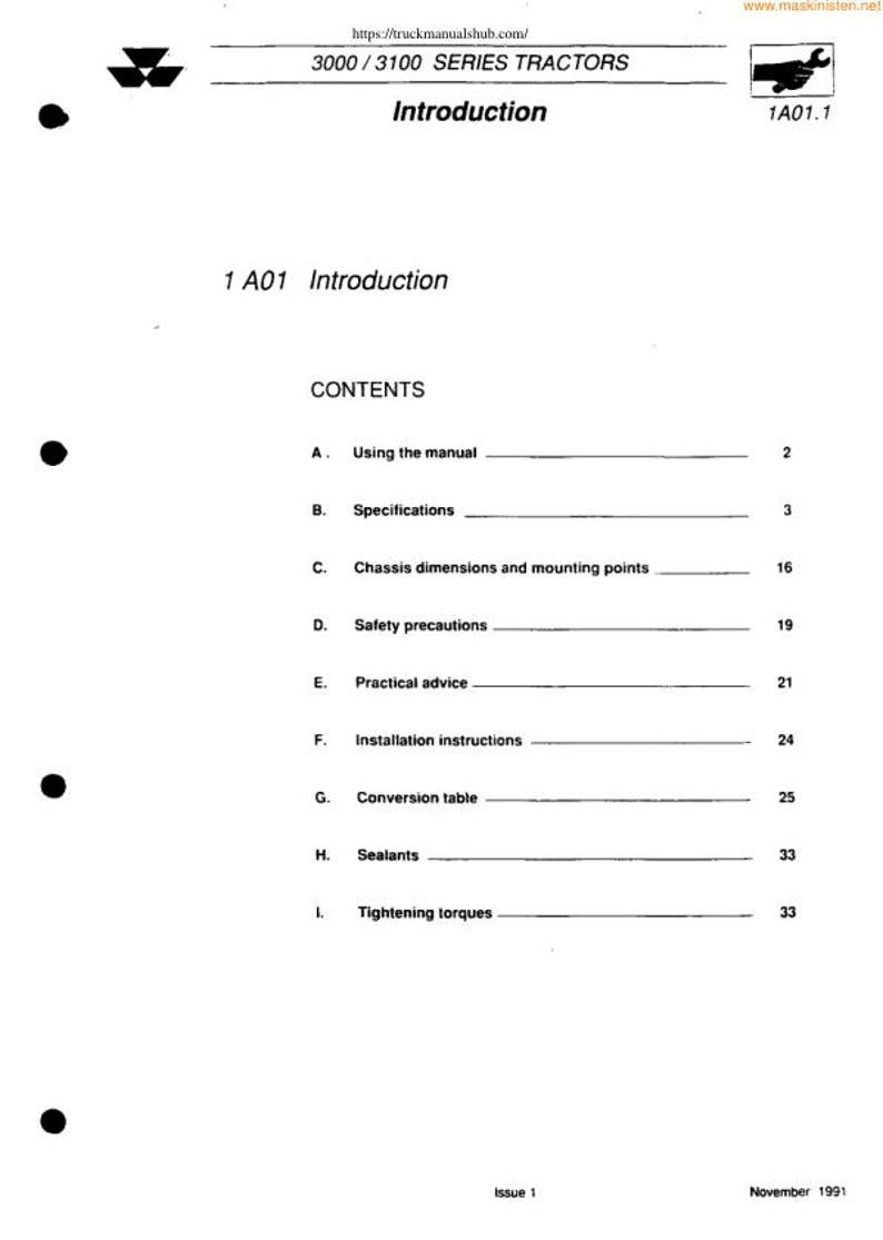 Massey Ferguson MF 3050 3060 3065 Tractor Service Manual service manual preview page 3