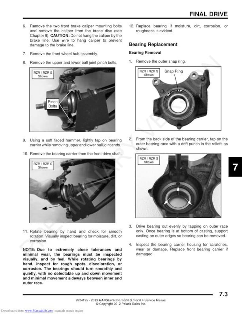 Polaris RZR 800 Service Manual service manual preview page 2