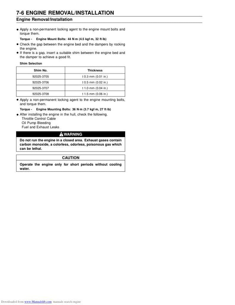 Kawasaki Jetski 1100 Service Manual service manual preview page 9