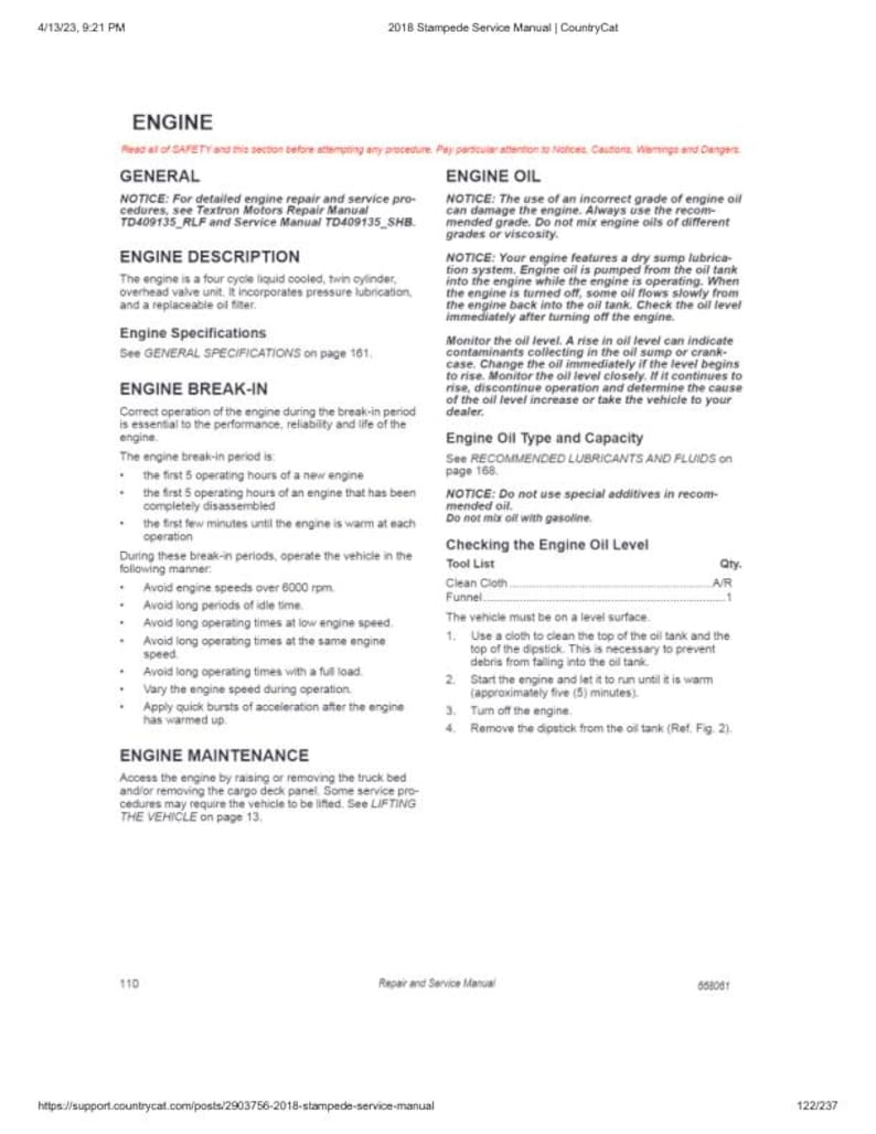 2018-2020 Textron (Arctic Cat) Stampede 900 Service Manual service manual preview page 7
