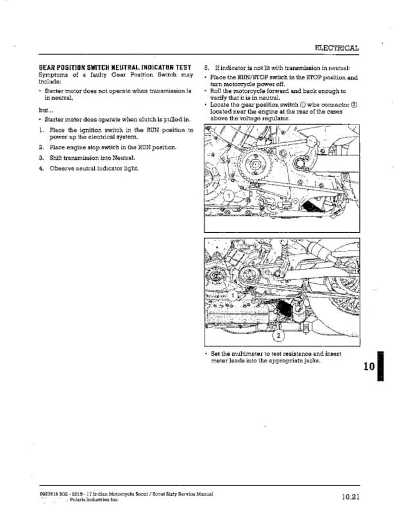 Indian Scout Service Manual service manual preview page 10