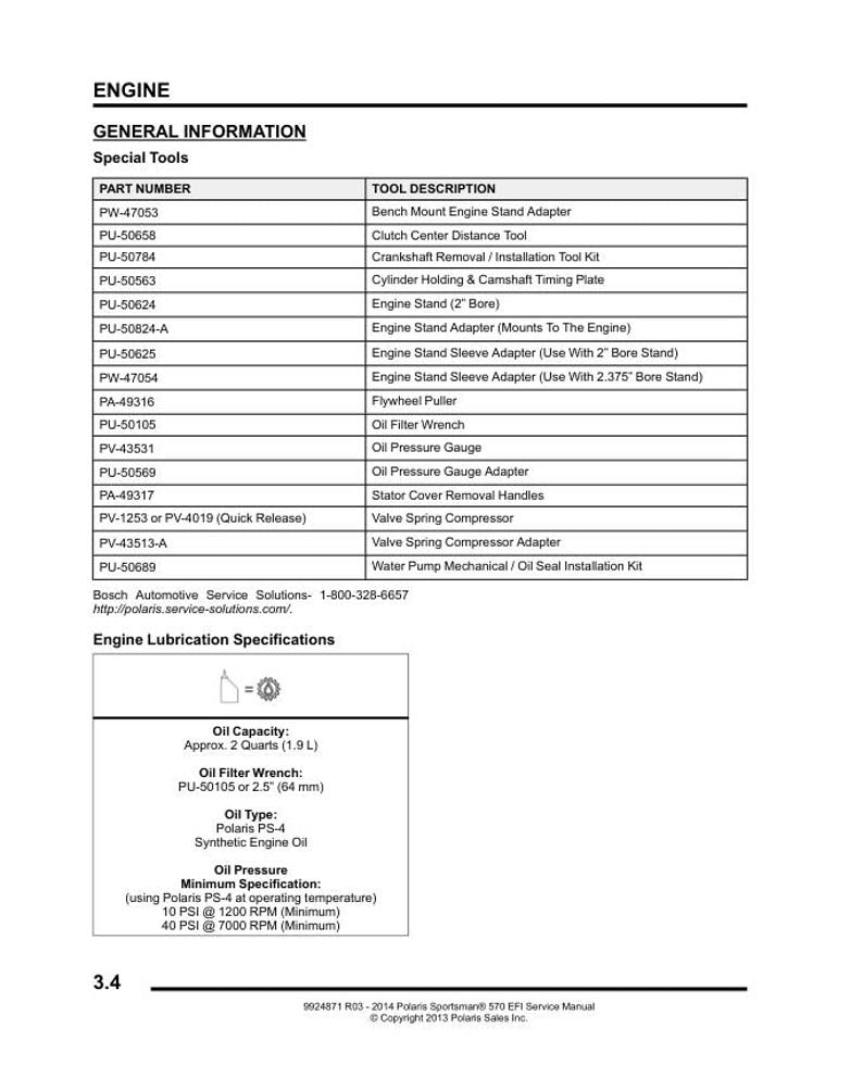 Polaris Sportsman 570 EFI Service Manual service manual preview page 4