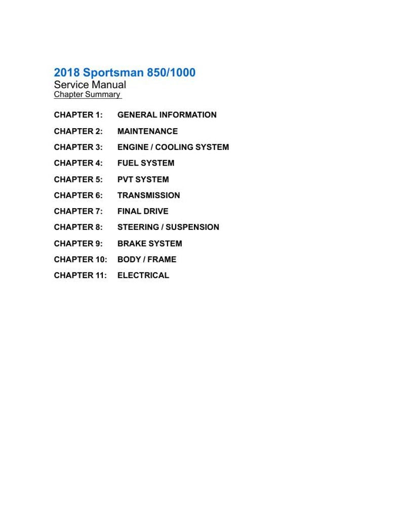 Polaris Sportsman XP 850 1000 Service Manual service manual preview page 3