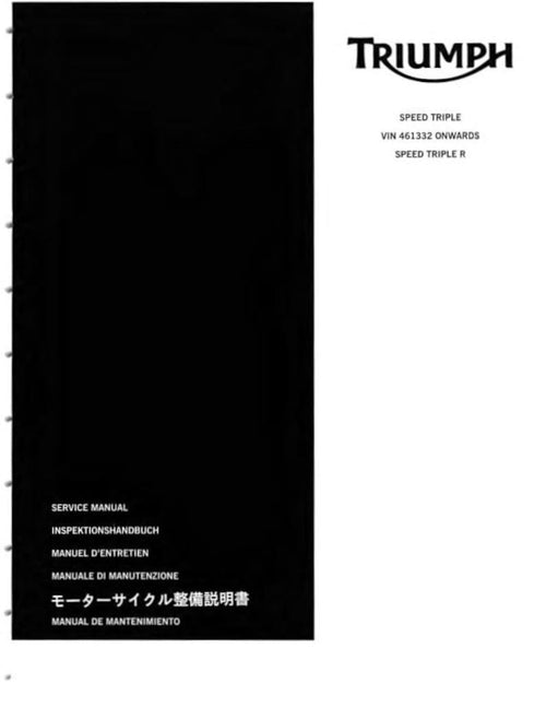 2011-2016 Triumph Speed Triple Service Manual service manual preview page 2