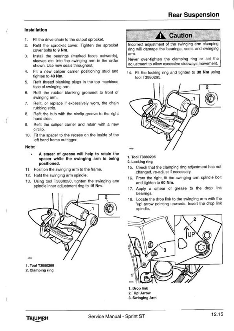 Triumph Sprint ST1050 Service Manual service manual preview page 8
