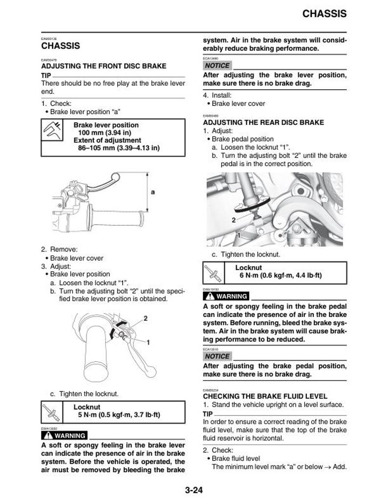 Yamaha YZ450FP Service Manual service manual preview page 3