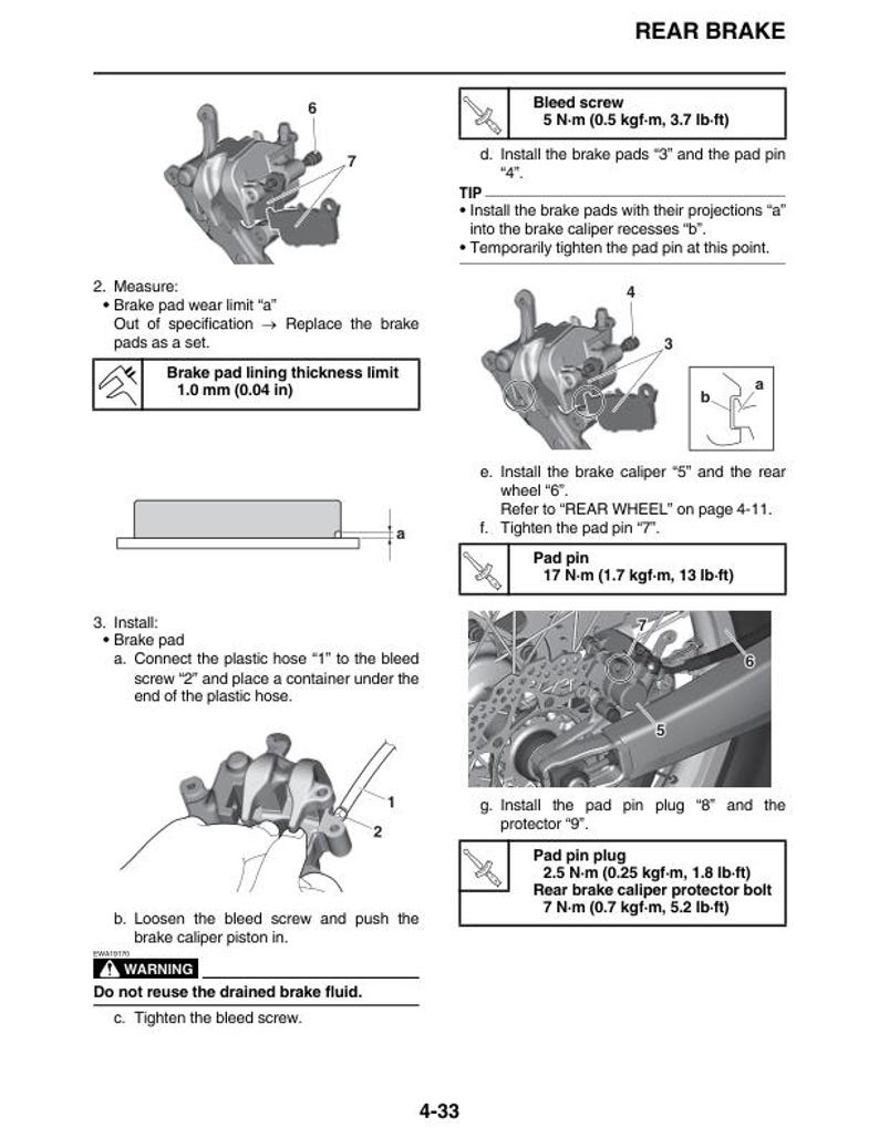 Yamaha YZ450FP Service Manual service manual preview page 5