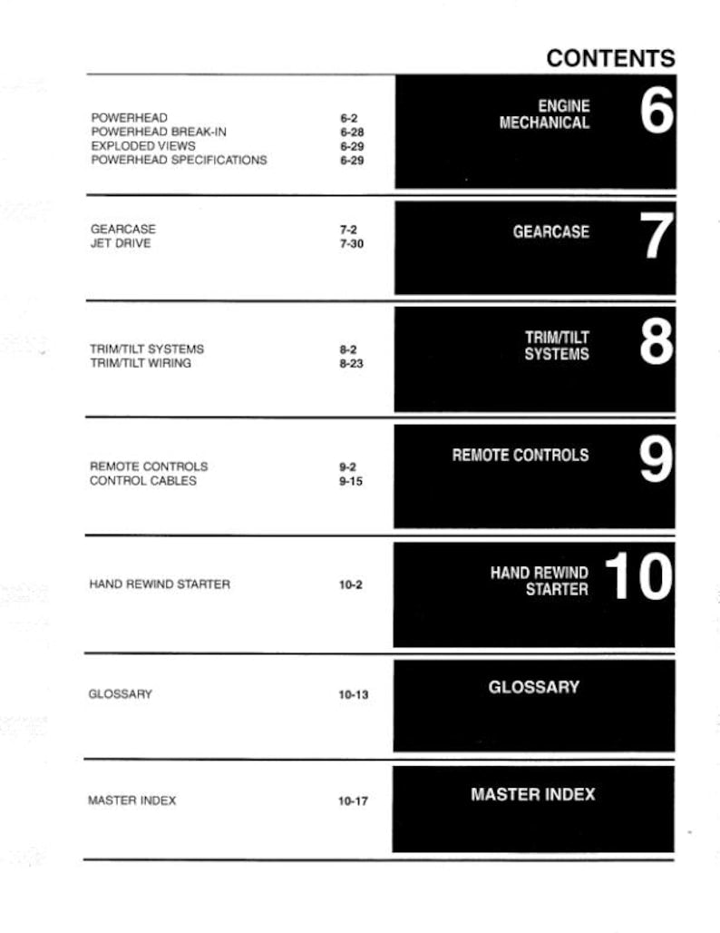 Johnson Evinrude 65 - 300 HP Service Manual service manual preview page 3
