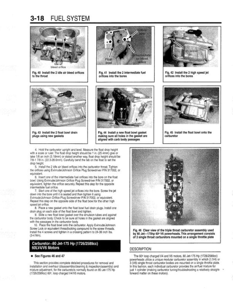 Johnson Evinrude 65 - 300 HP Service Manual service manual preview page 6