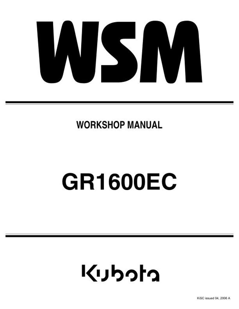 Kubota GR1600EC Mower Service Repair Manual service manual preview page 2