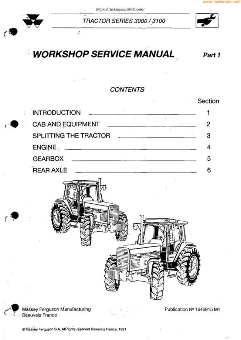 Massey Ferguson MF 3050 3060 3065 Tractor Service Manual service manual preview page 2