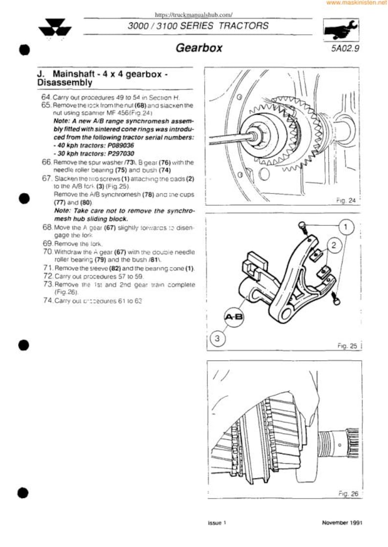 Massey Ferguson MF 3050 3060 3065 Tractor Service Manual service manual preview page 5
