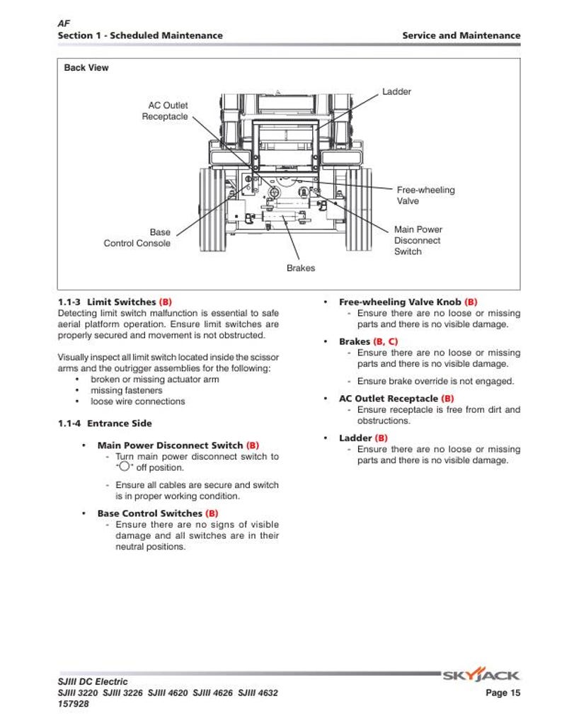 Skyjack 3220 3226 4620 4626 4632 SJIII DC Electric Scissors Service Manual service manual preview page 4
