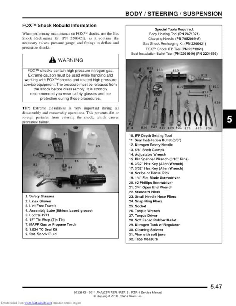 Polaris RZR 800 Service Manual service manual preview page 8