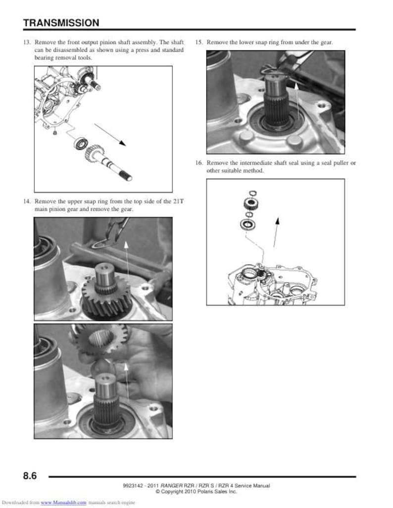 Polaris RZR 800 Service Manual service manual preview page 10