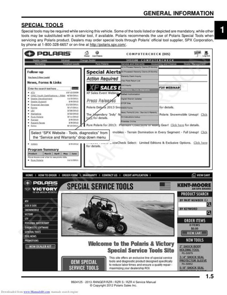 Polaris RZR 800 Service Manual service manual preview page 5