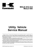 Kawasaki Mule 600 610 Service Manual service manual preview page 4