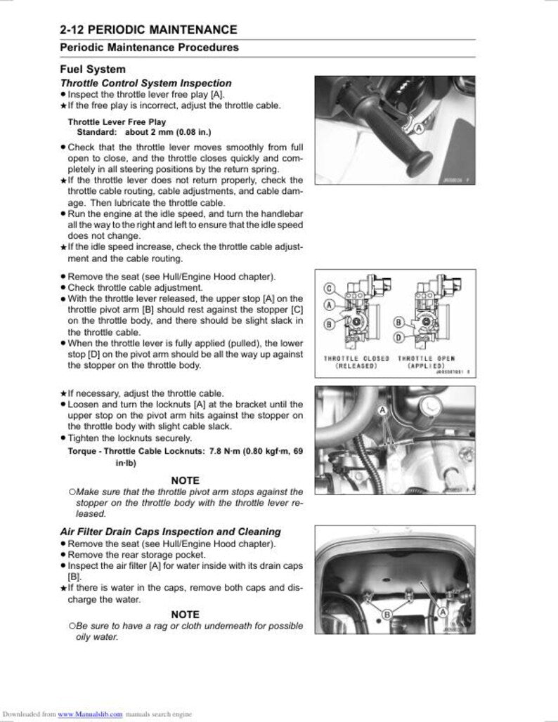 Kawasaki Jetski STX-15F Service Manual service manual preview page 4