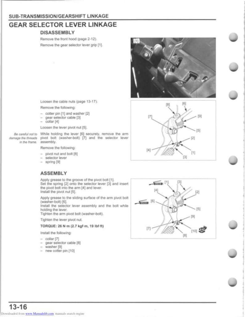 Honda Pioneer SXS700 M2/M4 Service Manual service manual preview page 7