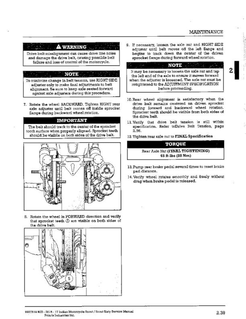 Indian Scout Service Manual service manual preview page 4