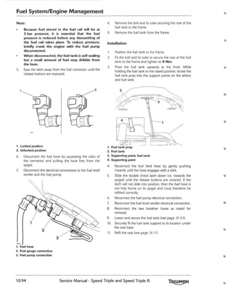 2011-2016 Triumph Speed Triple Service Manual service manual preview page 8
