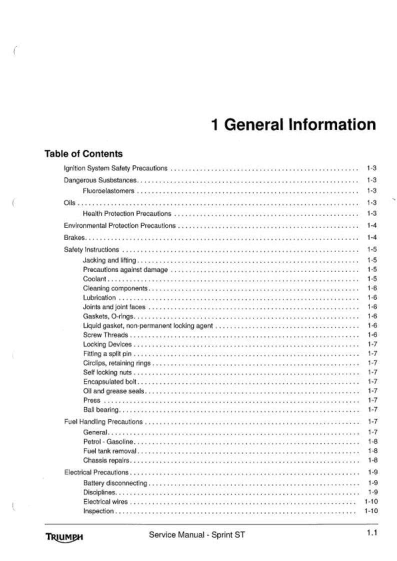 Triumph Sprint ST1050 Service Manual service manual preview page 2