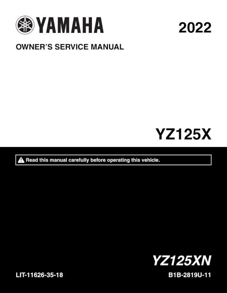 Yamaha YZ 125 Service Manual service manual preview page 2