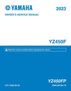 Yamaha YZ450FP Service Manual service manual preview page 2