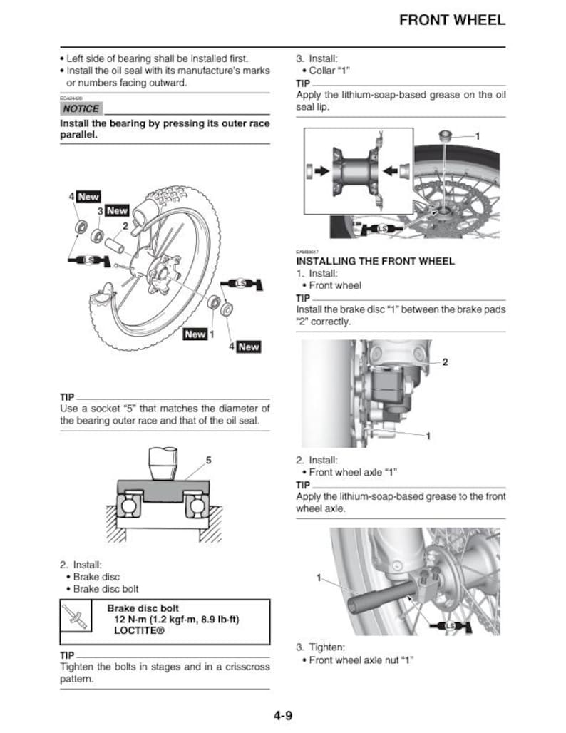 Yamaha YZ450FP Service Manual service manual preview page 4