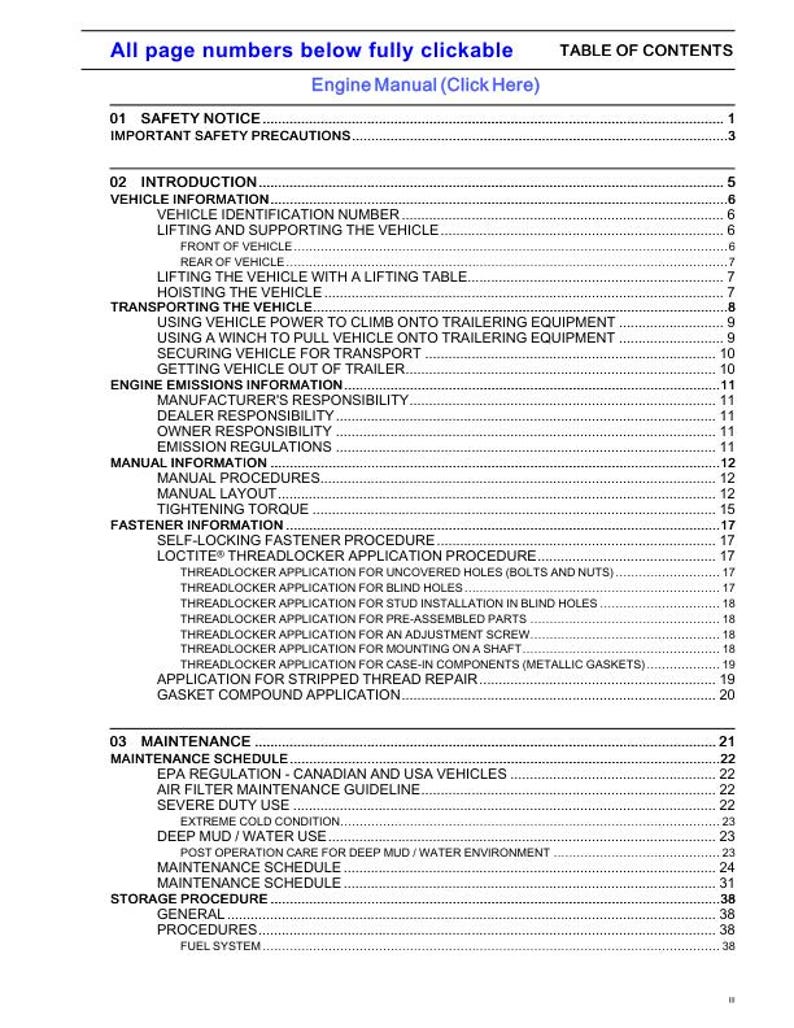 Can Am Maverick 700 HD7 Service Manual service manual preview page 3