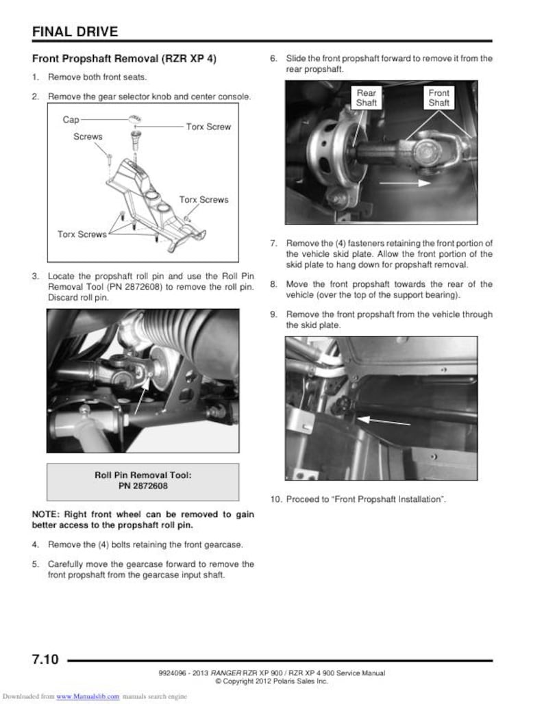 Polaris RZR 900 Service Manual service manual preview page 9