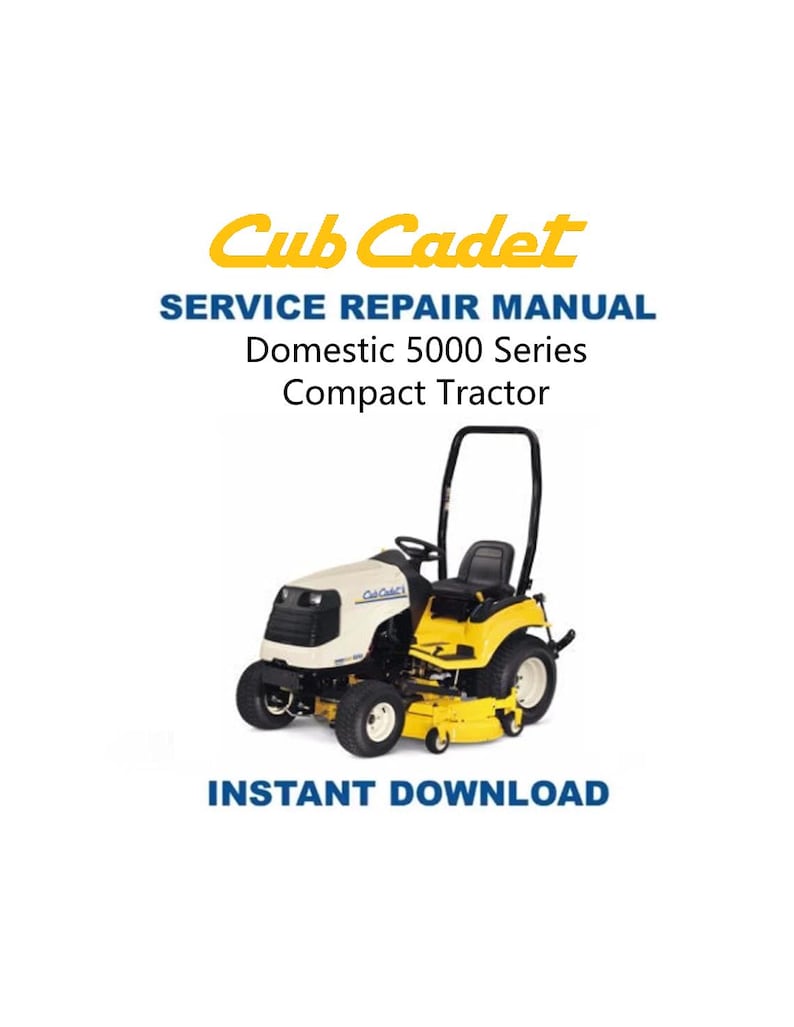 Cub Cadet Domestic 5000 Tractor Service Manual PDF service repair manual cover