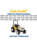 Cub Cadet 7000 Series Tractor Service Repair Manual PDF service repair manual cover