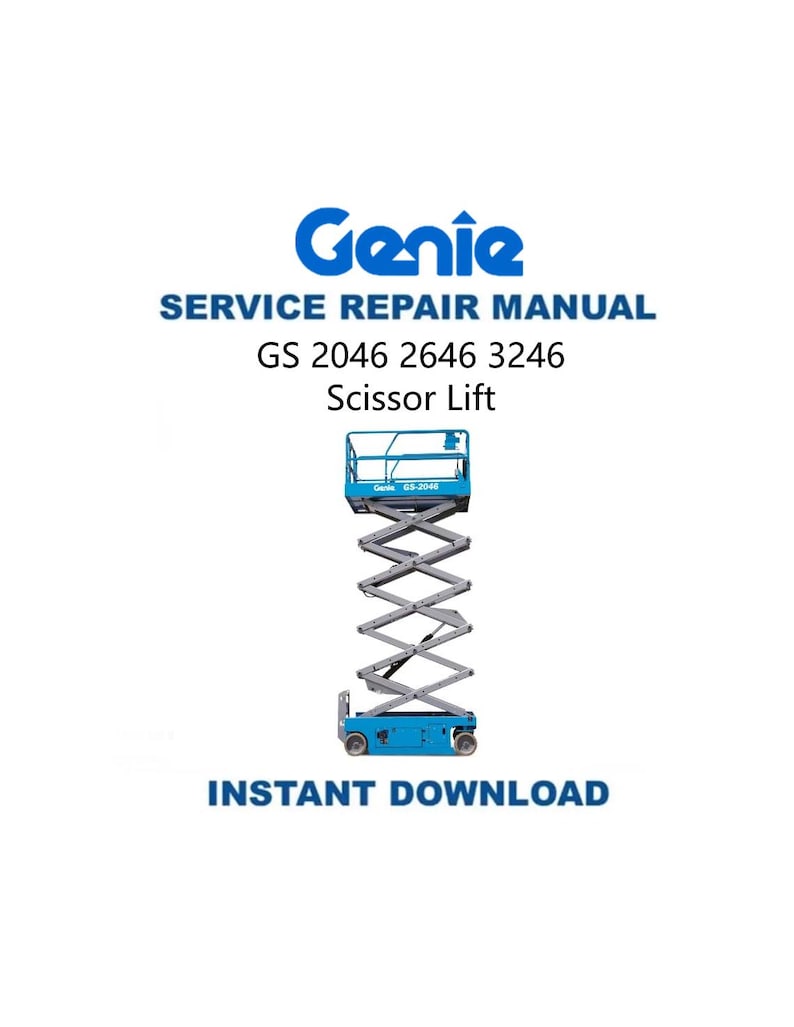 Genie GS 2046 2646 3246 Scissor Lift Service Manual PDF service repair manual cover