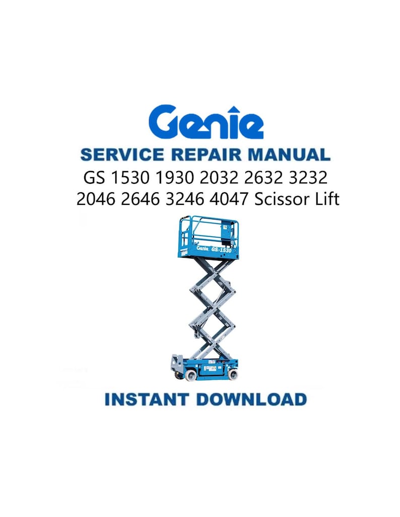 Genie Scissor Lift Service Repair Manual PDF service repair manual cover